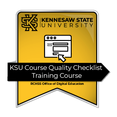 KSU Course Quality Training presented by ODE- Level I Badge